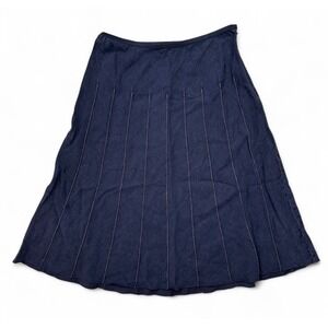 Nic+Zoe Dark‎ Blue Chambray Skirt Lightweight Lyocell Skirt Women's 4
